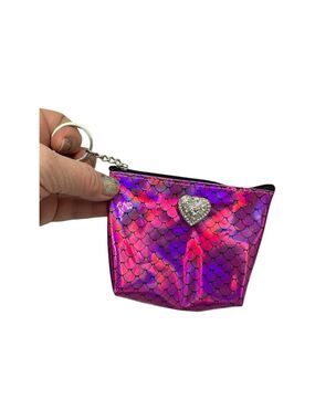 Mermaid Coin Purse Credit Card Holder Hot Pink Sparkling Heart 18mm Ginger Snap